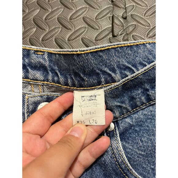 Vintage 1998 Levi’s L2 Striped Denim Jeans 30 Distressed RARE Cut Off Shorts - Picture 4 of 9